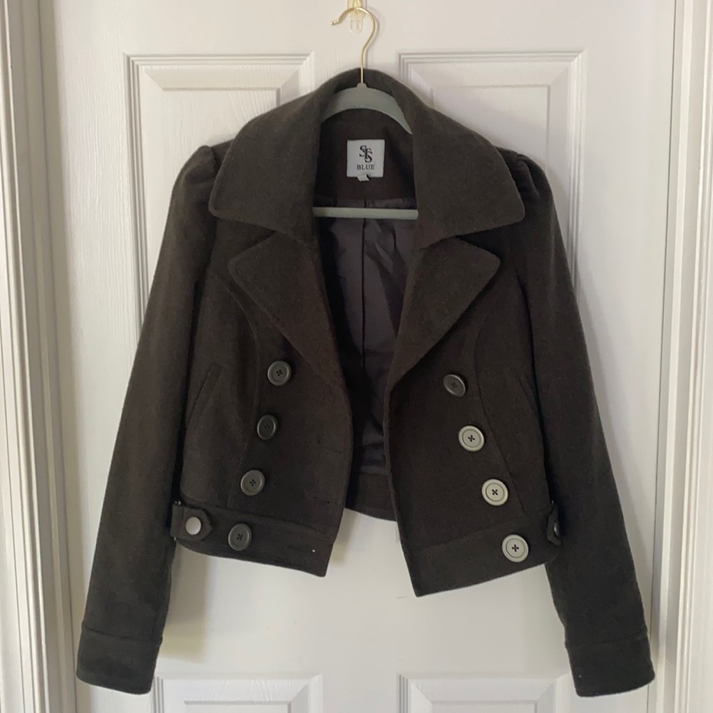 STS Blue Gray Short Peacoat-style Jacket